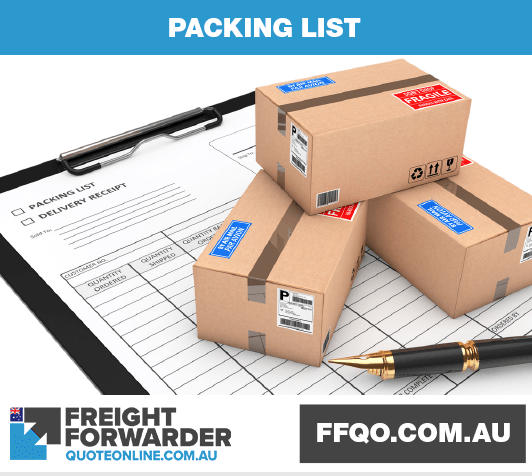 Make sure you have a packing list to avoid delays in customs clearance