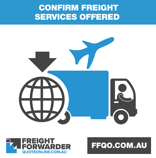 Confirm what international freight services are offered